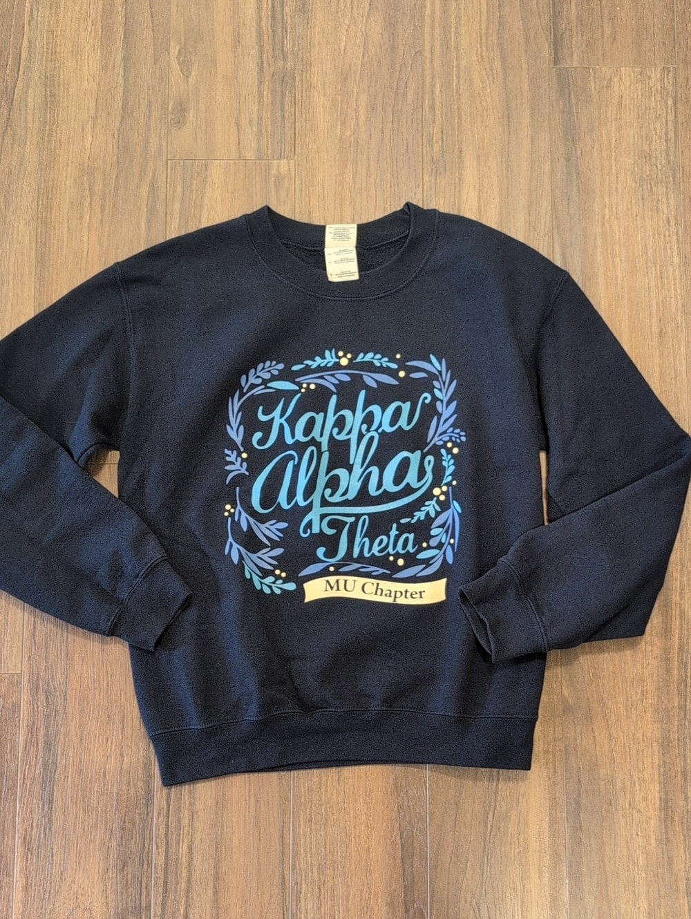 Gildan Navy Blue Kappa Alpha Theta Graphic Crew Sweatshirt